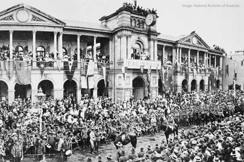 The first ANZAC Day march in Brisbane, 1916